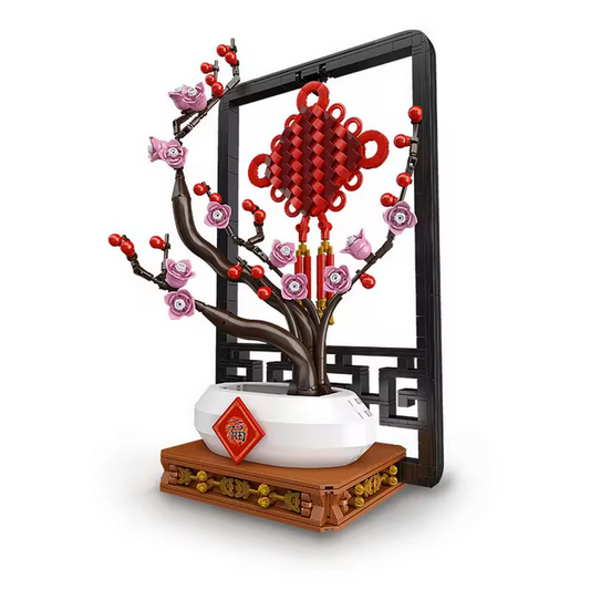 Mould King 10014 Chinesischer Knoten Pflaumenblüte im Topf – 1.078 Teile MK