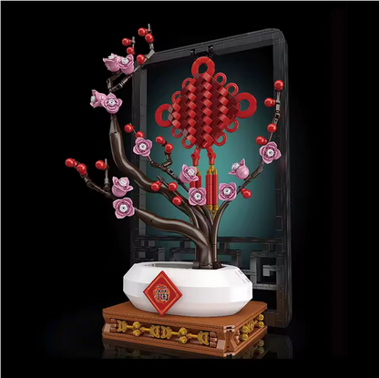 Mould King 10014 Chinesischer Knoten Pflaumenblüte im Topf – 1.078 Teile MK