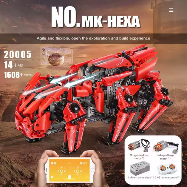 Mould King 20005 Ferngesteuerter Hexapod Bausatz – 1.608 Teile MK