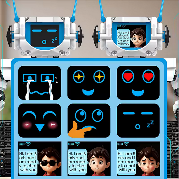 Mould King 15089 KI Boris Roboter Blau APP Bausatz – 530 Teile MK