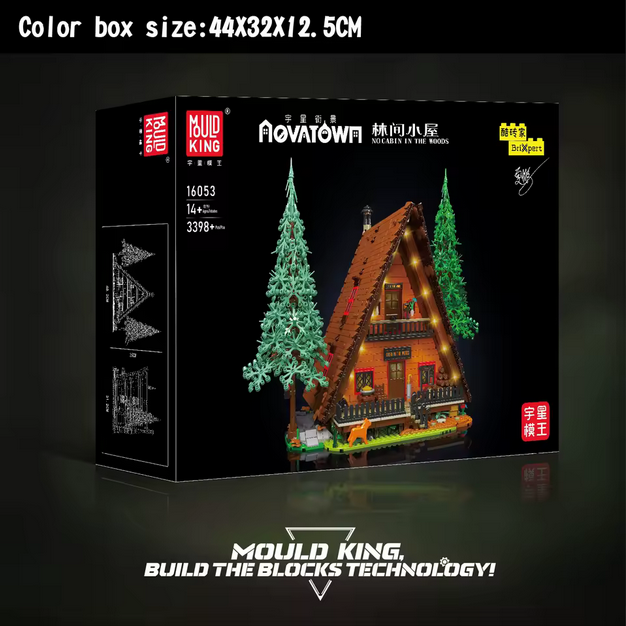 Mould King 16053 Hütte im Wald Bausatz mit LED – 3.398 Teile MK