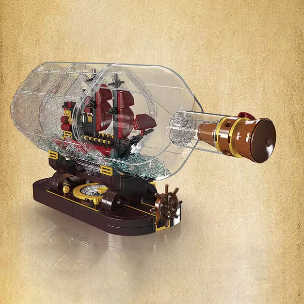 Mould King 10085 Mini Queen Revenger Schiff in der Flasche – 885 Teile MK