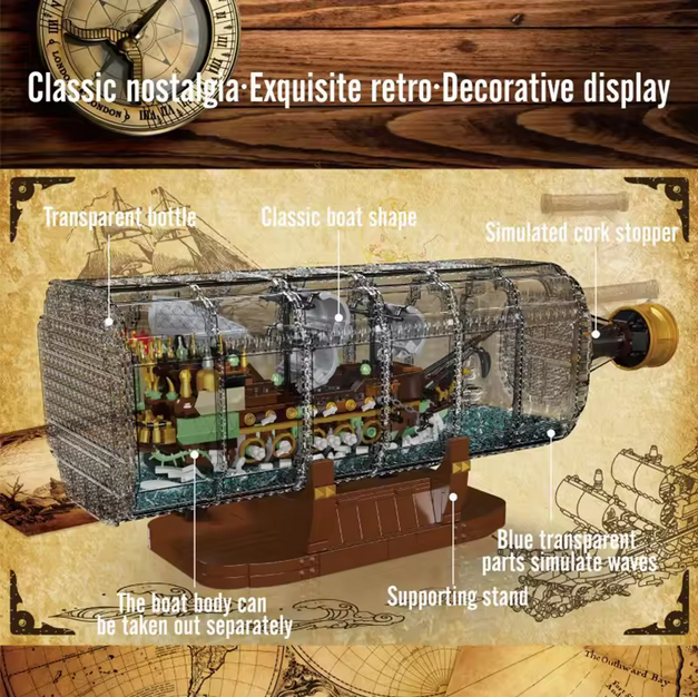 Mould King 10067 Fliegender Holländer Schiff in der Flasche – 2.488 Teile MK