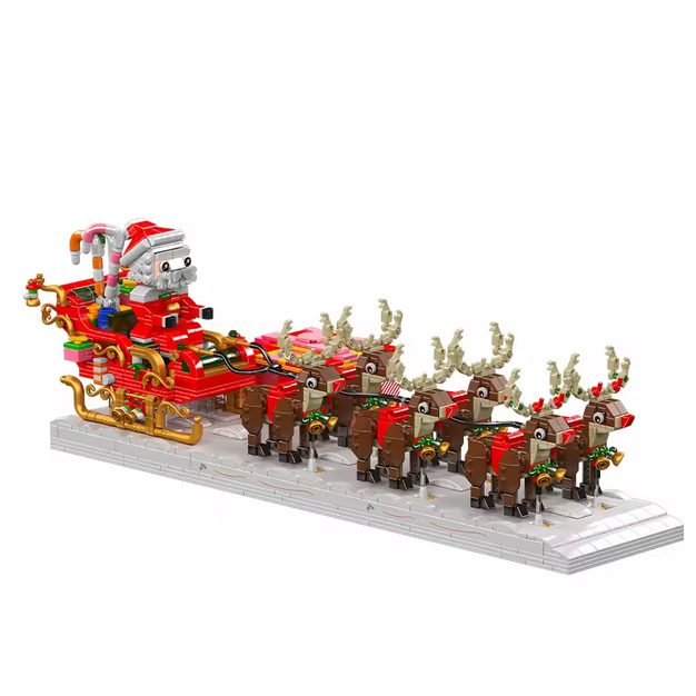 Mould King 10154 Motorisierter Weihnachtsmann Schlitten mit Rentier – 2.073 Teile MK