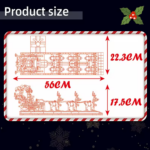 Mould King 10154 Motorisierter Weihnachtsmann Schlitten mit Rentier – 2.073 Teile MK