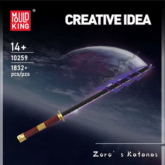 Mould King 10259 Crimson Energy Katana Modellbausatz – Anime Schwert Display (1832 Teile, 1m) MK
