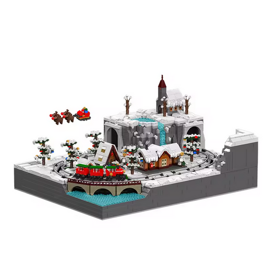 Mould King 12029 Weihnachtszug Wunderland – Motorisierter Modellbausatz mit Licht & Musik (4232 Teile) MK