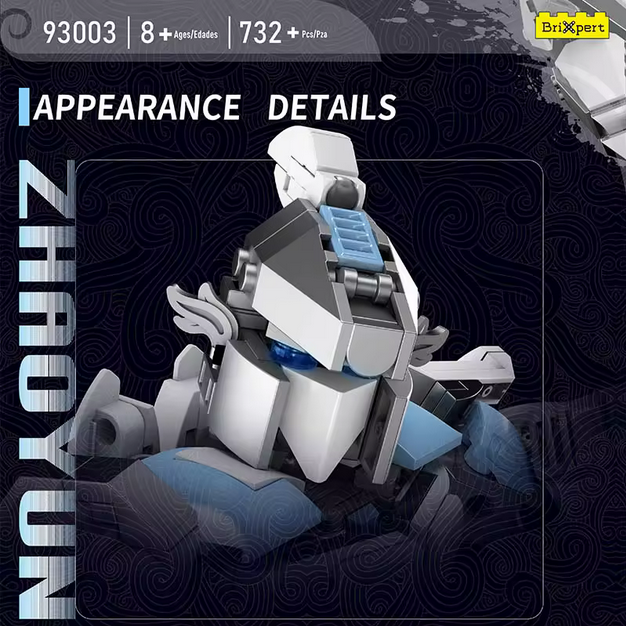 MOULD KING 93003 Zhao Yun Legendärer General Bausatz – Bewegliche Actionfigur (Historisches Sammlermodell) MK