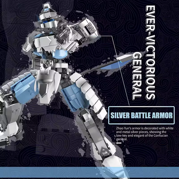 MOULD KING 93003 Zhao Yun Legendärer General Bausatz – Bewegliche Actionfigur (Historisches Sammlermodell) MK