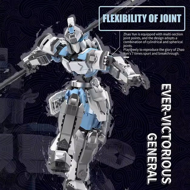 MOULD KING 93003 Zhao Yun Legendärer General Bausatz – Bewegliche Actionfigur (Historisches Sammlermodell) MK