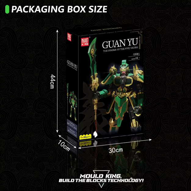 Mould King 93001 Guan Yu Legendärer General Bausatz – Großes Standmodell (60 cm, Sammlerfigur) MK