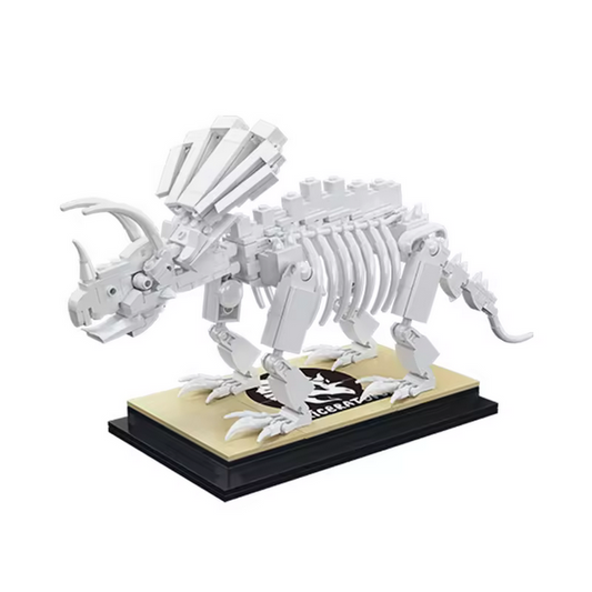 Mould King 29006 Triceratops Fossil Modellbausatz – Dinosaurier Skelett mit Display (397 Teile) MK