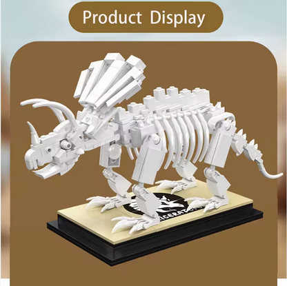 Mould King 29006 Triceratops Fossil Modellbausatz – Dinosaurier Skelett mit Display (397 Teile) MK