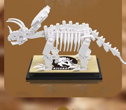 Mould King 29006 Triceratops Fossil Modellbausatz – Dinosaurier Skelett mit Display (397 Teile) MK