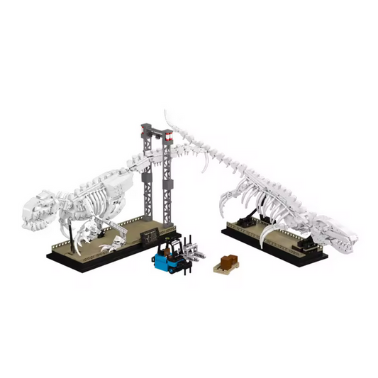 Mould King 29005 Mosasaurus & Velociraptor Fossilien Set – Museums Dino Display (1418 Teile) MK