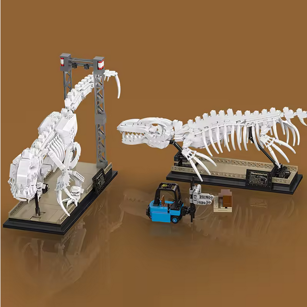 Mould King 29005 Mosasaurus & Velociraptor Fossilien Set – Museums Dino Display (1418 Teile) MK