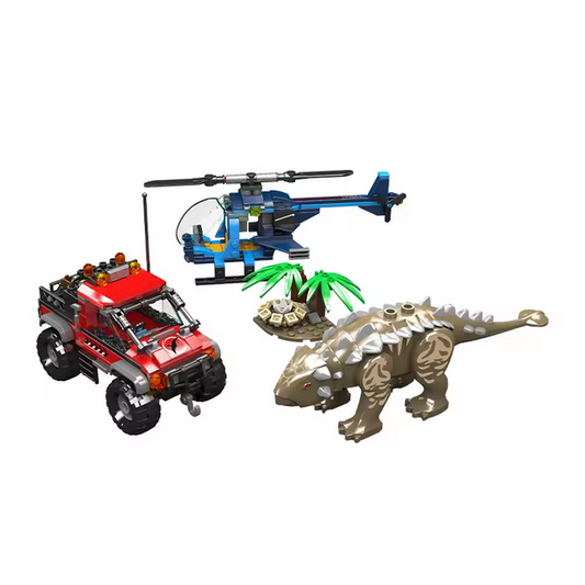 Mould King 29004 Ankylosaurus Dino Ei Set – Hubschrauber & Offroad Camp (403 Teile) MK