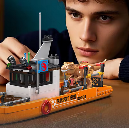 Mould King 29002 T-Rex Dino Transport Schiff – Dinosaurier Ei Set (427 Teile) MK