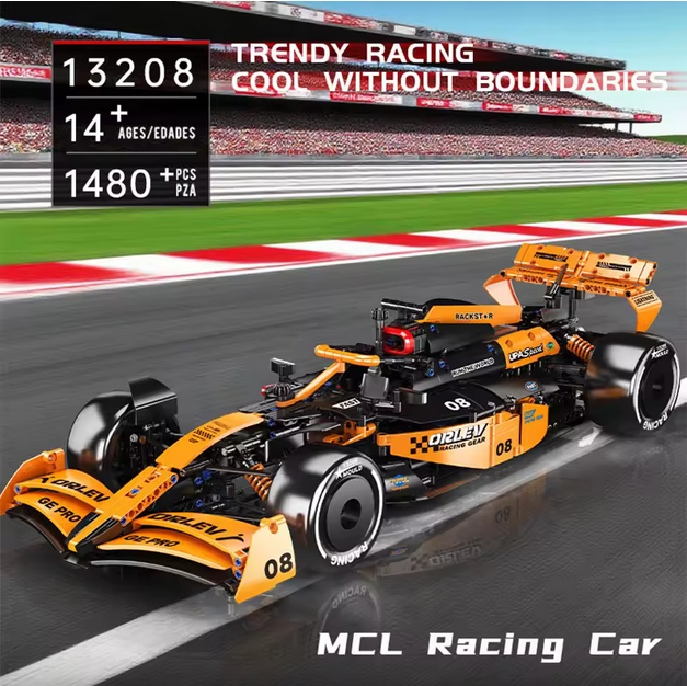 Mould King 13208 MCL Rennwagen 1:8 Modellbausatz – Formel Stil Auto (1480 Teile) MK