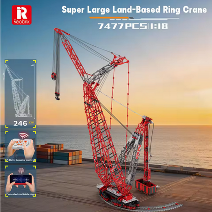 Reobrix 22028 RC SK6000 Kran Modellbausatz – XXL Technik Kran mit Fernsteuerung (7477 Teile) Roebrix