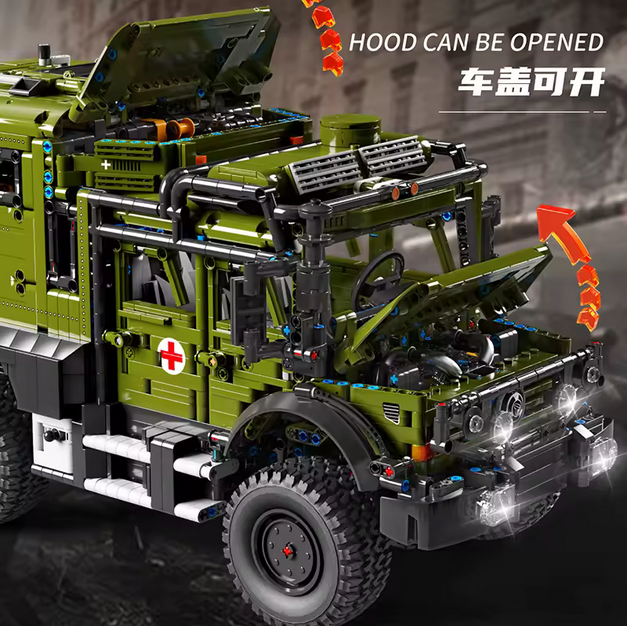 TaiGaole T4023 Unimog Offroad Rettungswagen Modellbausatz – Technik Fahrzeug (3850 Teile) TaiGaole