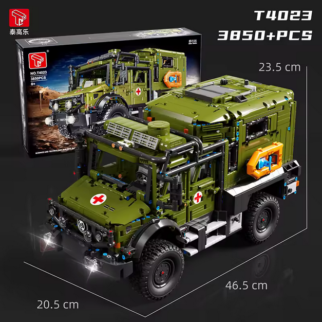 TaiGaole T4023 Unimog Offroad Rettungswagen Modellbausatz – Technik Fahrzeug (3850 Teile) TaiGaole