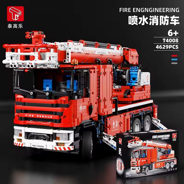 TaiGaole T4008 RC Feuerwehr Sprinkler Truck – 1:8 Technik Modell (4629 Teile) TaiGaole