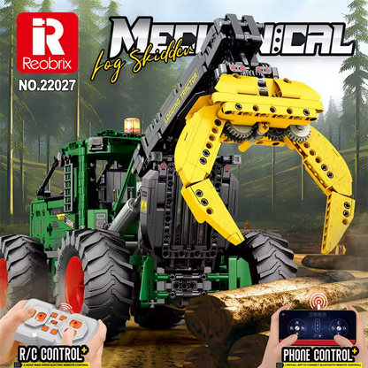Reobrix 22027 RC Rutschtraktor Modellbausatz – Technik Traktor mit Fernsteuerung (1612 Teile) Roebrix