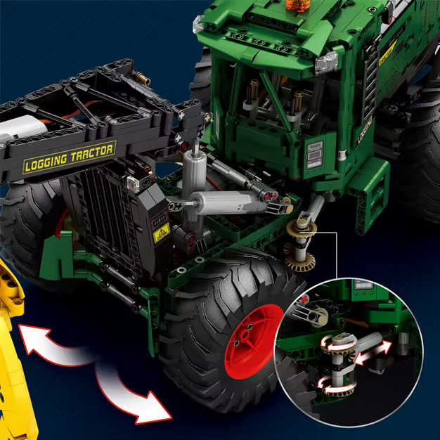 Reobrix 22027 RC Rutschtraktor Modellbausatz – Technik Traktor mit Fernsteuerung (1612 Teile) Roebrix
