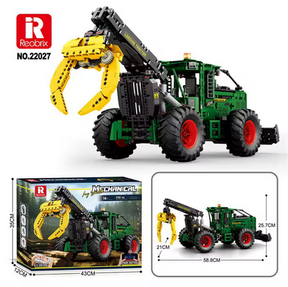 Reobrix 22027 RC Rutschtraktor Modellbausatz – Technik Traktor mit Fernsteuerung (1612 Teile) Roebrix