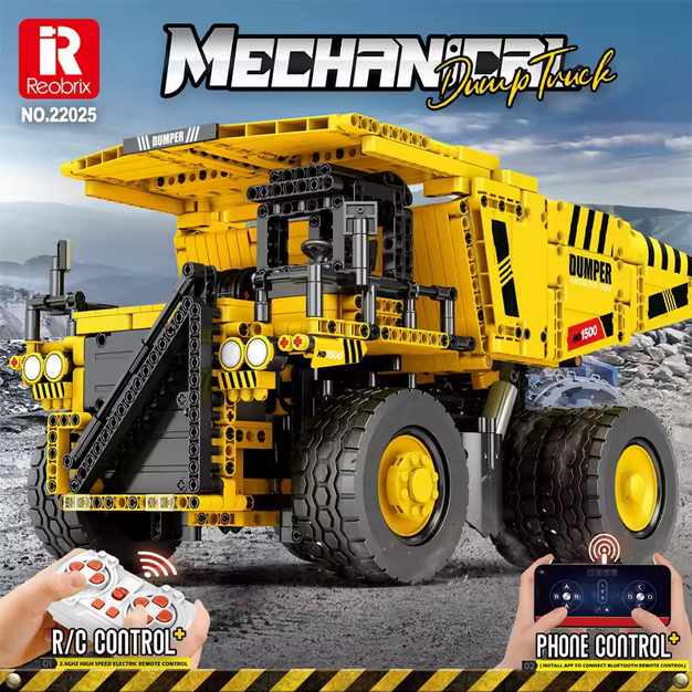 Reobrix 22025 RC Muldenkipper Mining Truck – Technik Baustellenfahrzeug Modellbausatz Roebrix