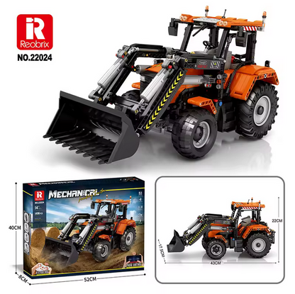 Reobrix 22024 RC Radlader Traktor Modellbausatz – Technik Baustellenfahrzeug (1496 Teile) Roebrix