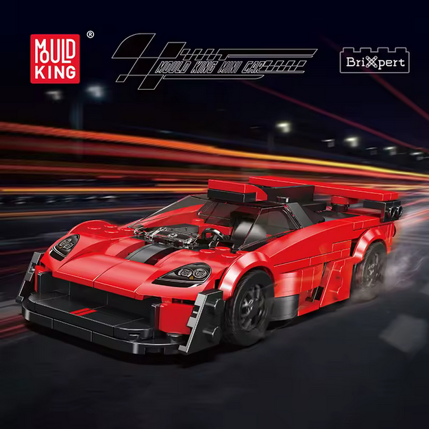 Mould King 27106 T.50s Supercar Modellbausatz – Mini Hypercar mit Vitrine (333 Teile) MK