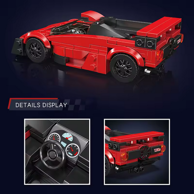 Mould King 27106 T.50s Supercar Modellbausatz – Mini Hypercar mit Vitrine (333 Teile) MK