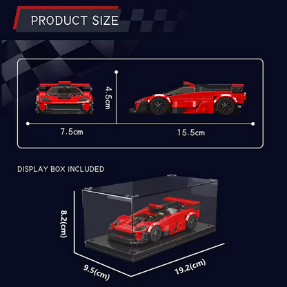 Mould King 27106 T.50s Supercar Modellbausatz – Mini Hypercar mit Vitrine (333 Teile) MK