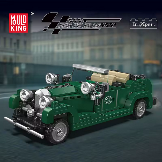 Mould King 27105 Britischer Luxus Oldtimer Modellbausatz – Classic Car mit Vitrine (320 Teile) MK
