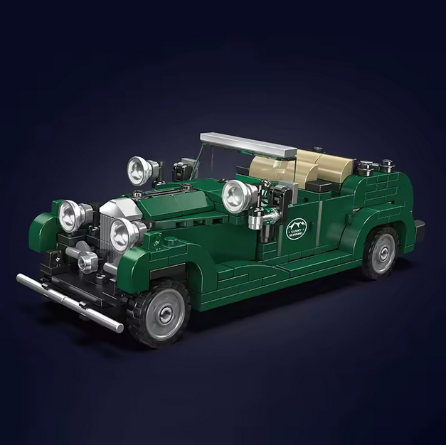 Mould King 27105 Britischer Luxus Oldtimer Modellbausatz – Classic Car mit Vitrine (320 Teile) MK