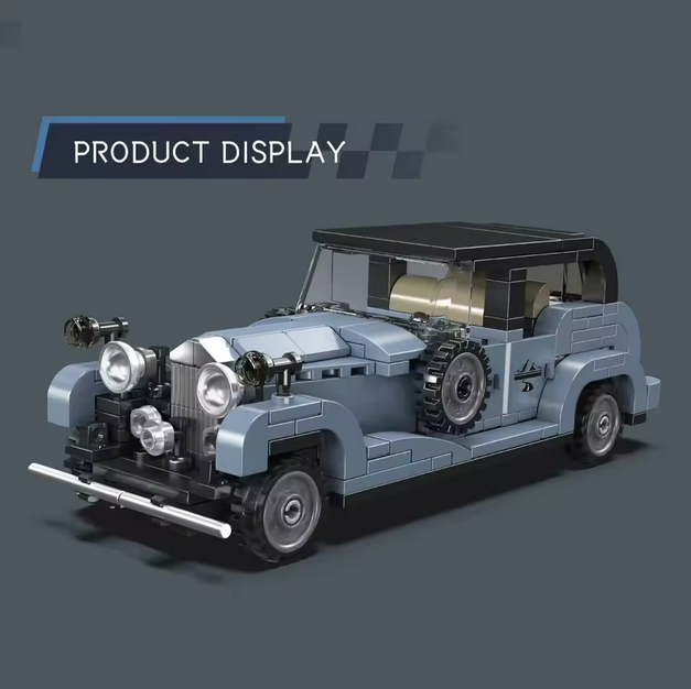 Mould King 27104 Phantom III Oldtimer Modellbausatz – Classic Car mit Vitrine (320 Teile) MK