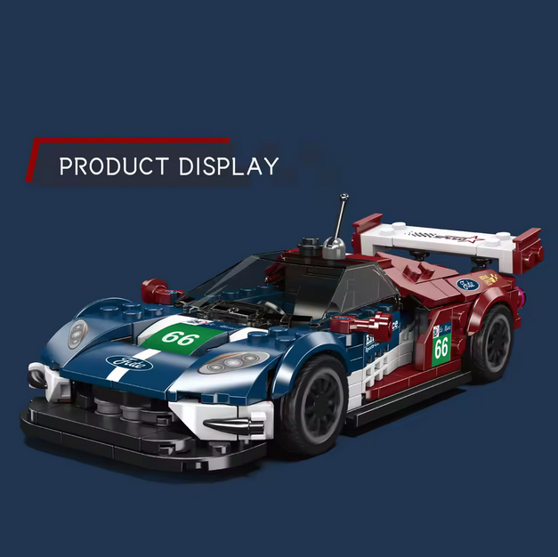 Mould King 27103 Le Mans Rennwagen Modellbausatz – Mini Racing Car mit Vitrine (347 Teile) MK