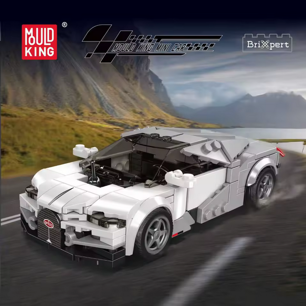 Mould King 27102 Tourbillon Hybrid Supercar Modellbausatz – Mini Hypercar mit Vitrine (351 Teile) MK