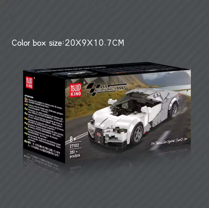 Mould King 27102 Tourbillon Hybrid Supercar Modellbausatz – Mini Hypercar mit Vitrine (351 Teile) MK