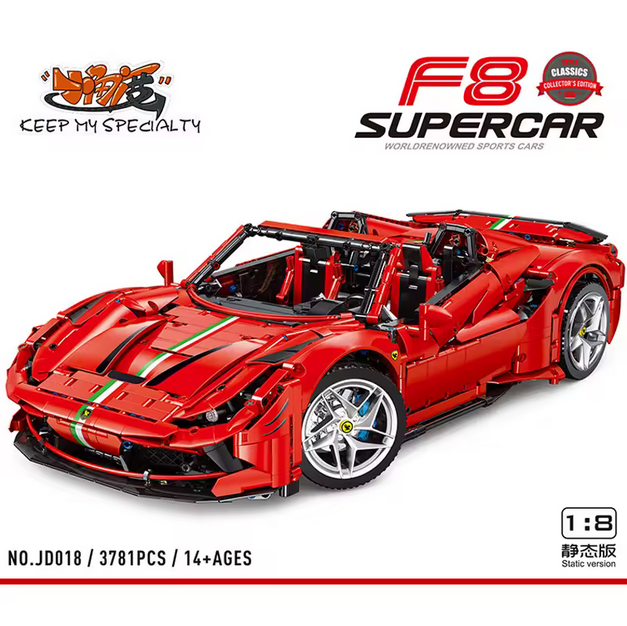 XJD JD018 F8 Sportwagen Rennwagen Modellbausatz – 1:8 Supercar (3781 Teile) XJD