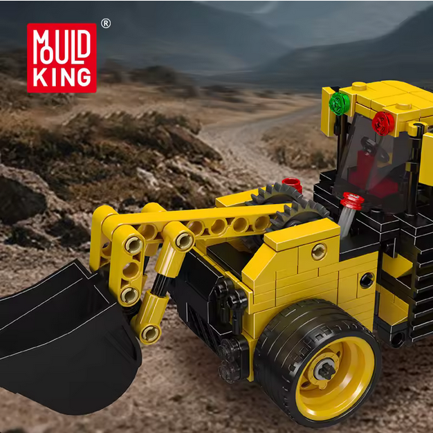 Mould King 24083 Radlader Modellbausatz – Baustellenfahrzeug mit Frontlader (456 Teile) MK