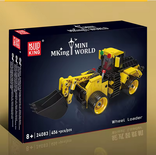 Mould King 24083 Radlader Modellbausatz – Baustellenfahrzeug mit Frontlader (456 Teile) MK