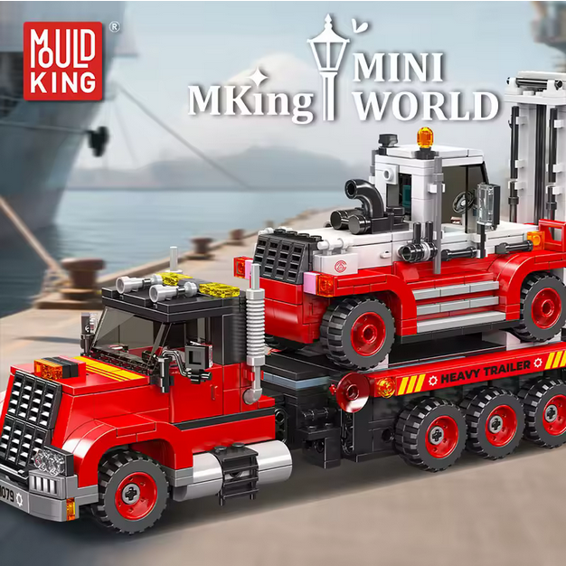 Mould King 24079 Gabelstapler & Transport LKW Modellbausatz – Logistik Set (906 Teile) MK