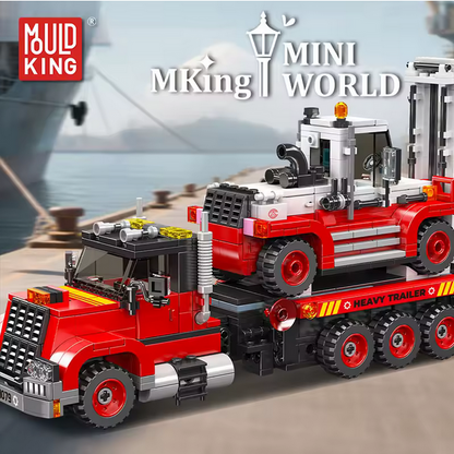 Mould King 24079 Gabelstapler & Transport LKW Modellbausatz – Logistik Set (906 Teile) MK