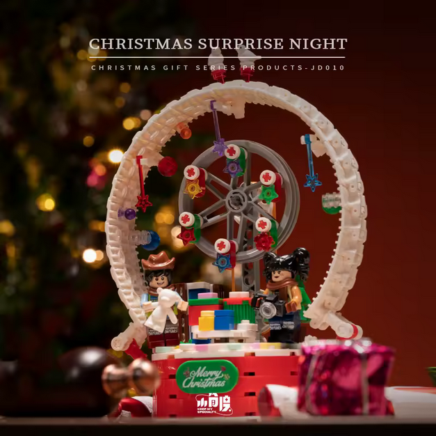 XJD JD010 Weihnachts Riesenrad Modellbausatz – Festliches Mini Freizeitpark Set (399 Teile) XJD