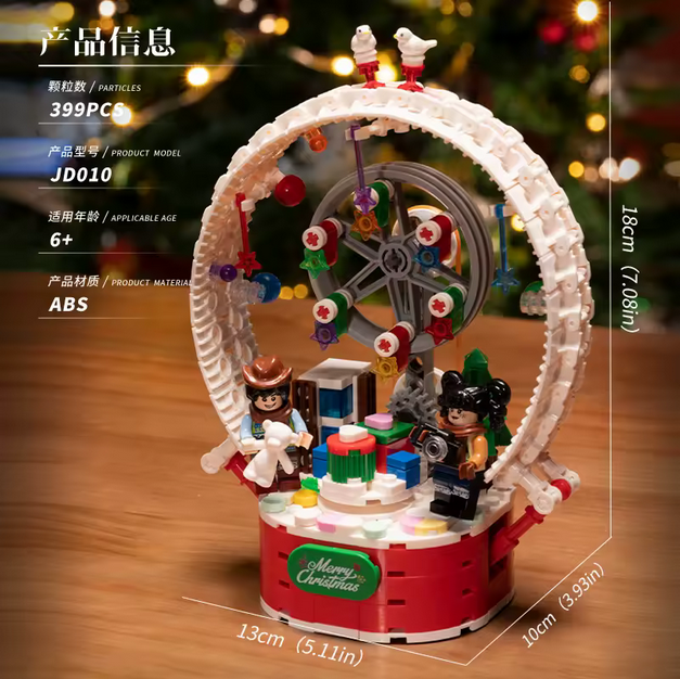 XJD JD010 Weihnachts Riesenrad Modellbausatz – Festliches Mini Freizeitpark Set (399 Teile) XJD