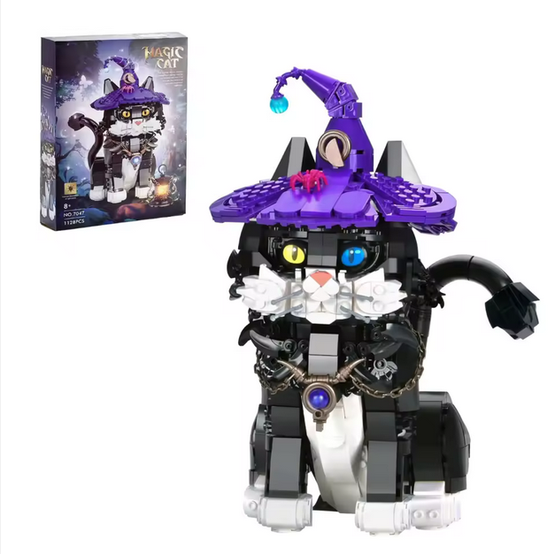 DK 7047 Magische Hexenkatze Modellbausatz – Fantasy Tier Figur (1128 Teile) DK