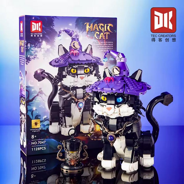 DK 7047 Magische Hexenkatze Modellbausatz – Fantasy Tier Figur (1128 Teile) DK